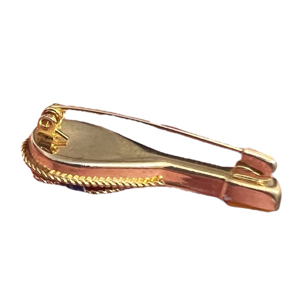 Vintage Micro-mosaic Brooch Guitar Gold Tone - Picture 7 of 7